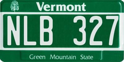 VT license plate NLB327