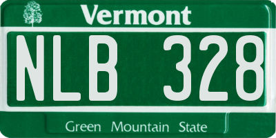 VT license plate NLB328