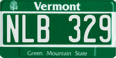 VT license plate NLB329