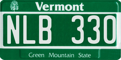 VT license plate NLB330