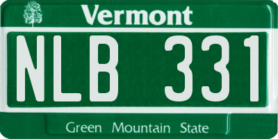 VT license plate NLB331