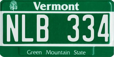 VT license plate NLB334