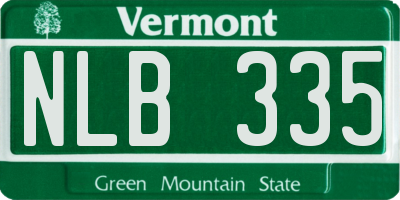 VT license plate NLB335