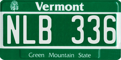 VT license plate NLB336