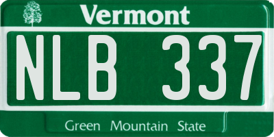VT license plate NLB337