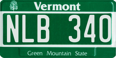 VT license plate NLB340