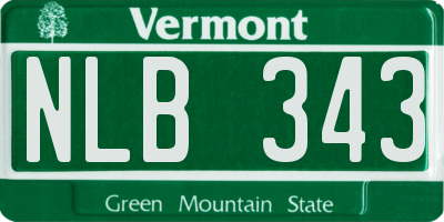 VT license plate NLB343