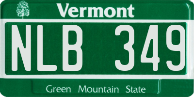 VT license plate NLB349