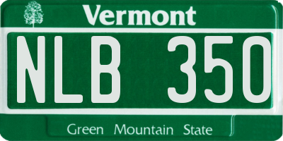 VT license plate NLB350