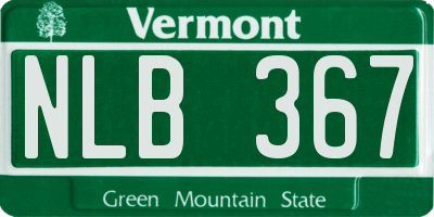 VT license plate NLB367