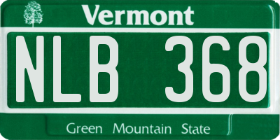VT license plate NLB368
