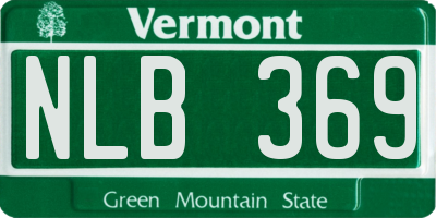 VT license plate NLB369