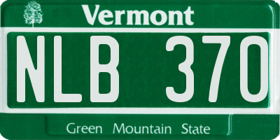 VT license plate NLB370