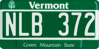 VT license plate NLB372