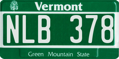 VT license plate NLB378