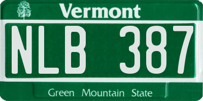 VT license plate NLB387