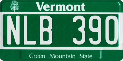 VT license plate NLB390