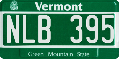 VT license plate NLB395