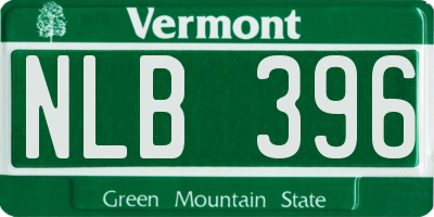 VT license plate NLB396