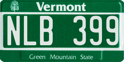 VT license plate NLB399