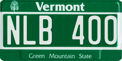 VT license plate NLB400