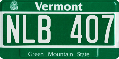 VT license plate NLB407