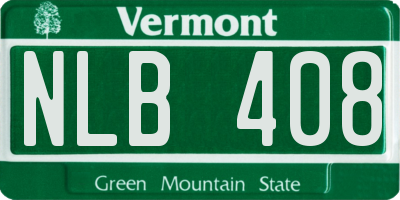 VT license plate NLB408