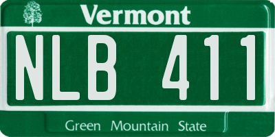 VT license plate NLB411