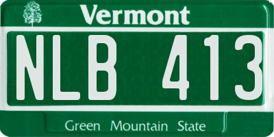 VT license plate NLB413