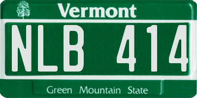 VT license plate NLB414