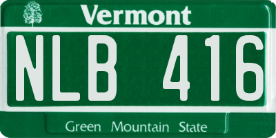 VT license plate NLB416