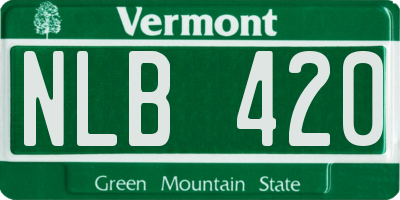VT license plate NLB420