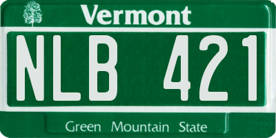 VT license plate NLB421