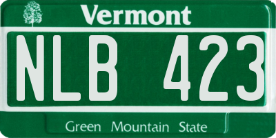 VT license plate NLB423