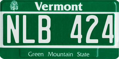 VT license plate NLB424