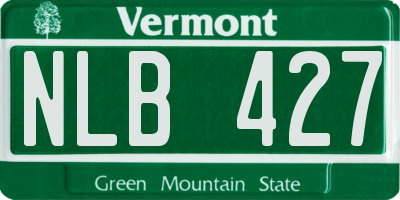 VT license plate NLB427