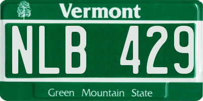 VT license plate NLB429
