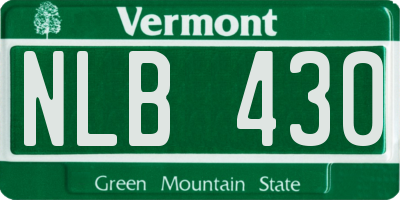 VT license plate NLB430