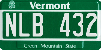 VT license plate NLB432