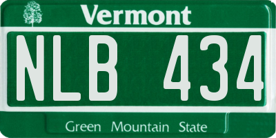 VT license plate NLB434