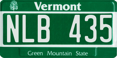 VT license plate NLB435