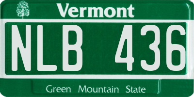 VT license plate NLB436