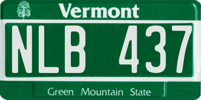 VT license plate NLB437