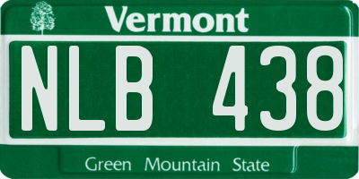 VT license plate NLB438