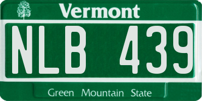 VT license plate NLB439