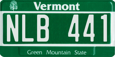 VT license plate NLB441