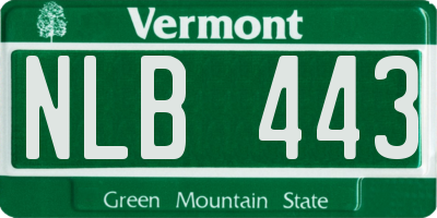 VT license plate NLB443