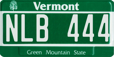 VT license plate NLB444