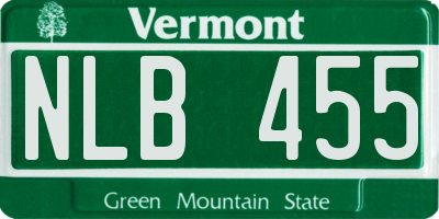 VT license plate NLB455