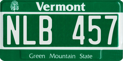 VT license plate NLB457